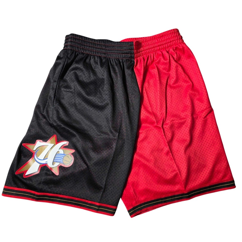 Mitchell & Ness 76ers Hardwood Classics Split Swingman Shorts Men's Large NWT